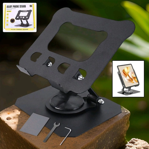 Aluminium Alloy 360°Rotating Bracket, Adjustable Phone Stand, Portable Foldable Ergonomic phone & tablet stand Support (1 Pc)