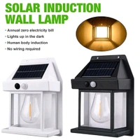 Solar Wall Lights / Lamp Outdoor, Wireless Dusk to Dawn Porch Lights Fixture, Solar Wall Lantern with 3 Modes & Motion Sensor, Waterproof Exterior Lighting with Clear Panel 
