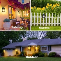 Solar Wall Lights / Lamp Outdoor, Wireless Dusk to Dawn Porch Lights Fixture, Solar Wall Lantern with 3 Modes & Motion Sensor, Waterproof Exterior Lighting with Clear Panel 