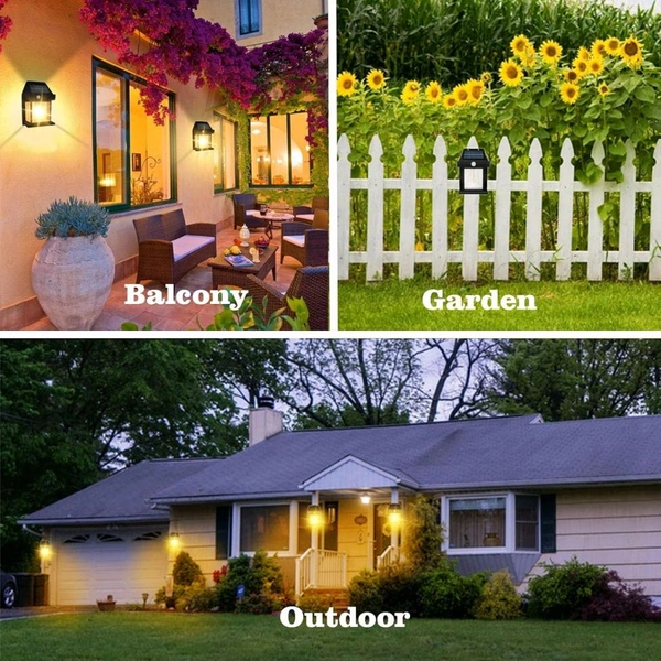 Solar Wall Lights / Lamp Outdoor, Wireless Dusk to Dawn Porch Lights Fixture, Solar Wall Lantern with 3 Modes & Motion Sensor, Waterproof Exterior Lighting with Clear Panel 