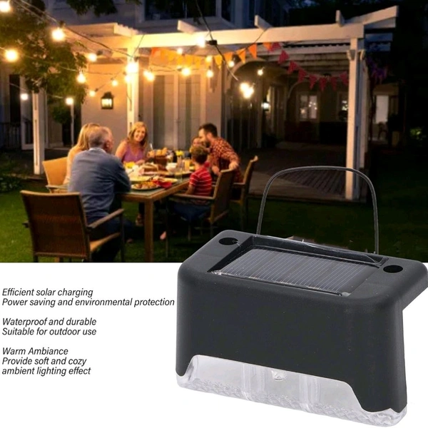 4-Piece Solar Waterproof Garden, Stair & Railing Lights – Energy-Efficient Outdoor LED Lights for Pathways, Staircases & Decks