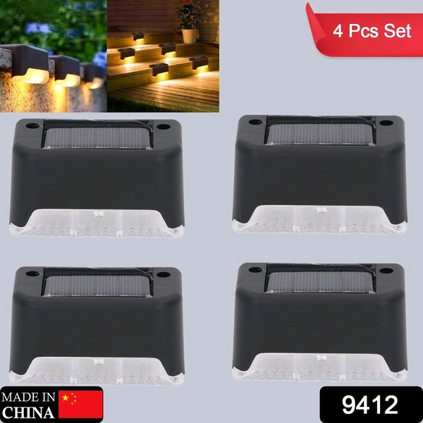 4-Piece Solar Waterproof Garden, Stair & Railing Lights – Energy-Efficient Outdoor LED Lights for Pathways, Staircases & Decks