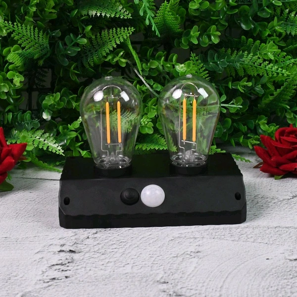 Solar Double LED Bulb Lamp, Solar Interaction Wall Lamp, Decorative Lighting Fixture YT-819- 2W (1 Pc)