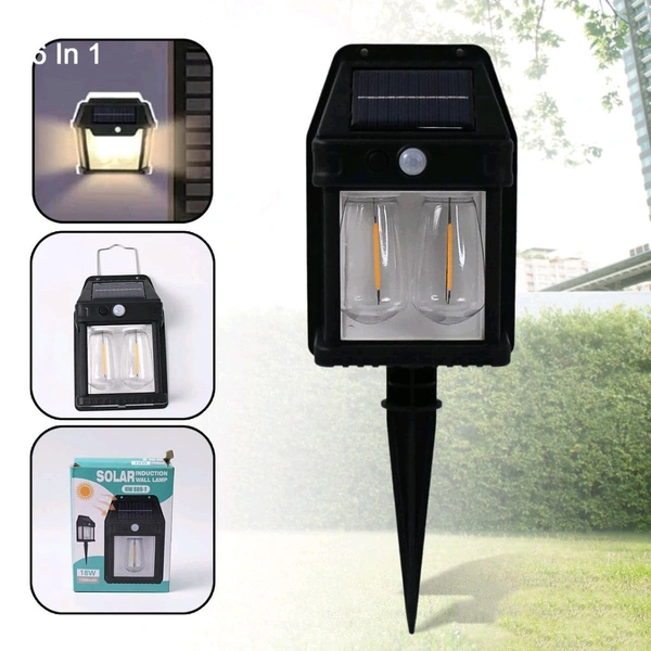 18W Solar Wall Double Lights / Lamp Outdoor, Wireless Dusk to Dawn Porch Lights Fixture, Solar Wall Lantern with 2 Modes & Motion Sensor, Waterproof Exterior Lighting with Clear Panel (1 Pc )
