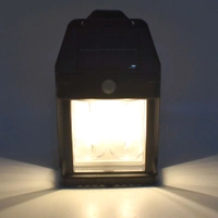 18W Solar Wall Double Lights / Lamp Outdoor, Wireless Dusk to Dawn Porch Lights Fixture, Solar Wall Lantern with 2 Modes & Motion Sensor, Waterproof Exterior Lighting with Clear Panel (1 Pc )