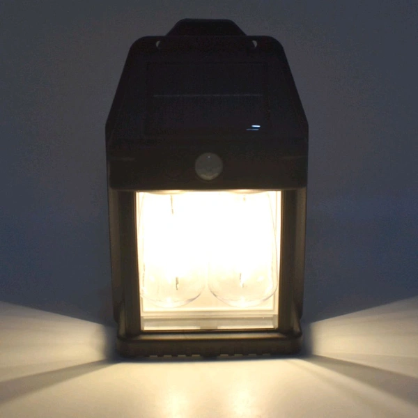 18W Solar Wall Double Lights / Lamp Outdoor, Wireless Dusk to Dawn Porch Lights Fixture, Solar Wall Lantern with 2 Modes & Motion Sensor, Waterproof Exterior Lighting with Clear Panel (1 Pc )