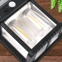 18W Solar Wall Double Lights / Lamp Outdoor, Wireless Dusk to Dawn Porch Lights Fixture, Solar Wall Lantern with 2 Modes & Motion Sensor, Waterproof Exterior Lighting with Clear Panel (1 Pc )