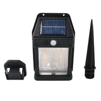 18W Solar Wall Double Lights / Lamp Outdoor, Wireless Dusk to Dawn Porch Lights Fixture, Solar Wall Lantern with 2 Modes & Motion Sensor, Waterproof Exterior Lighting with Clear Panel (1 Pc )