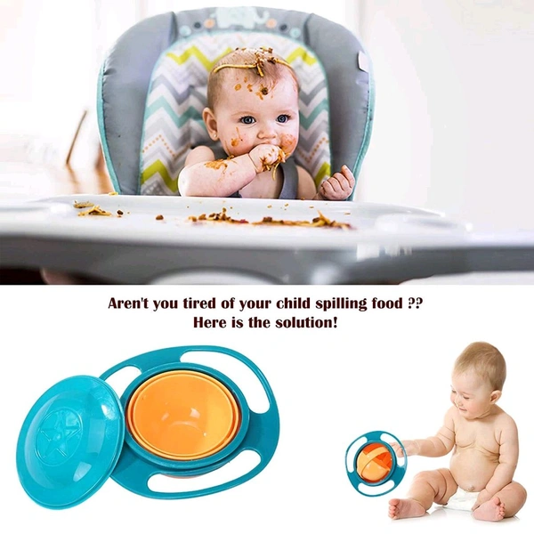 Spill-Proof 360° Rotating Baby Bowl – The Perfect Feeding Solution for Toddlers, Mess-Free & Fun Mealtime for Kids!