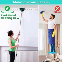2 In 1 Extendable Triangle Mop Retractable Cleaning Mop Brush & Viper, 360 Degree Rotating Floors Wall Cleaning Mop Dust Mop with Telescopic Handle and Reusable Mop Heads tringal mop(1 Pc)
