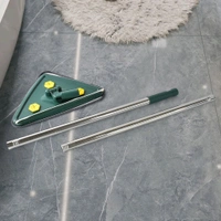 2 In 1 Extendable Triangle Mop Retractable Cleaning Mop Brush & Viper, 360 Degree Rotating Floors Wall Cleaning Mop Dust Mop with Telescopic Handle and Reusable Mop Heads tringal mop(1 Pc)
