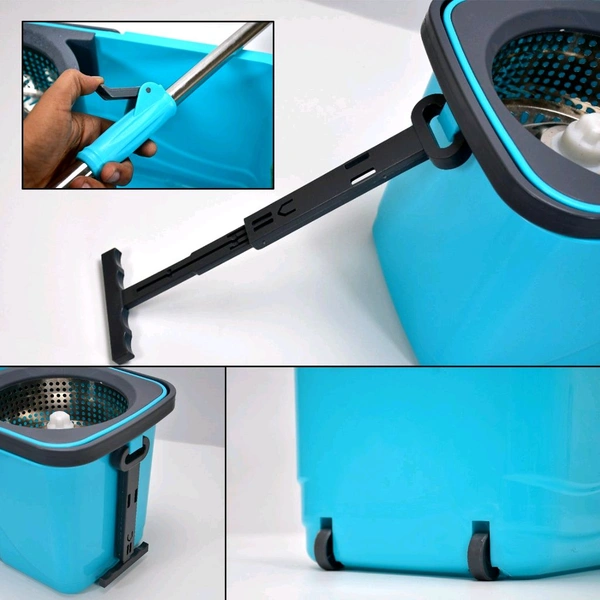 QUICK SPIN MOP PLASTIC SPIN, BUCKET FLOOR CLEANING, EASY WHEELS & BIG BUCKET, FLOOR CLEANING MOP WITH BUCKET 