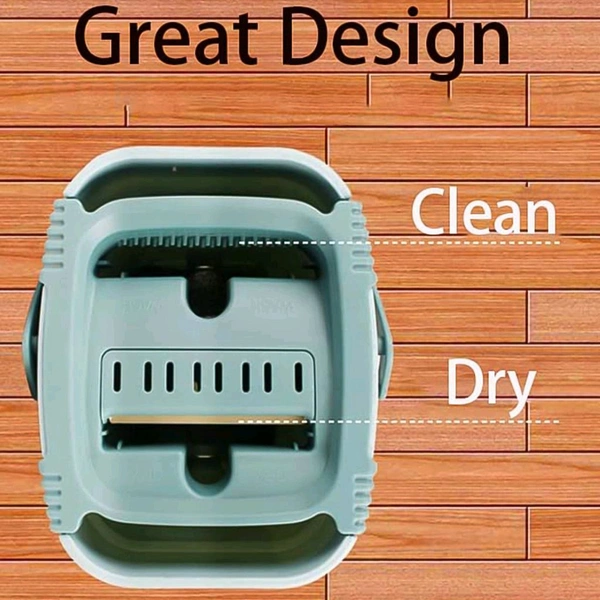 Rotatable 360° Flat Mop and Bucket System for Floor Cleaning with 1 Washable Microfiber Mop Pad