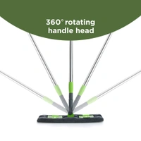 Multipurpose Wet & Dry Microfiber Flat Mop with 360° Rotating Head and Telescopic Steel Handle
