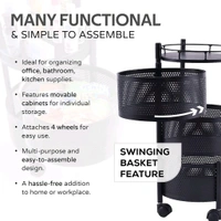 Metal Round High Quality Kitchen Trolley Kitchen Organizer Items and Kitchen Accessories Items for Kitchen Rack Round Design for Fruits & Vegetable Onion Storage Kitchen Trolley with Wheels (4 Layer / 1 Pc)