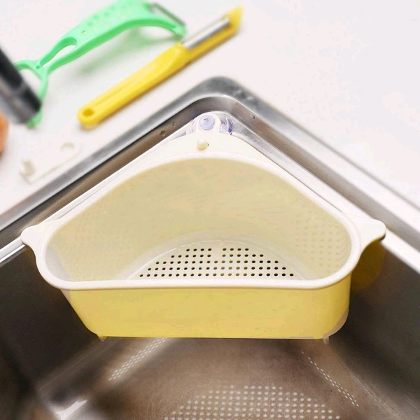 Multi Functional Triangular Drain Shelf Sink Storage Rack Kitchen Sucker Storage Holder - Multicolor (Pack Of 2) - 2