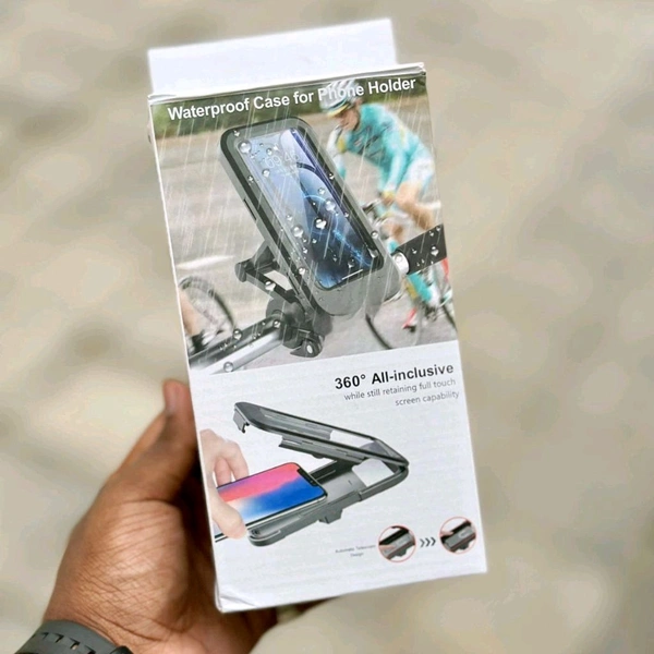 Waterproof 360° Rotating Bike & Motorcycle Phone Holder with Touchscreen Compatibility
