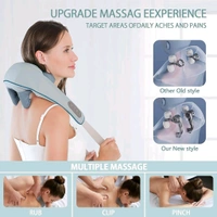 Neck & Shoulder Massagers with Heat, Electric Rechargeable Deep Tissue Kneading Massage Machine, Shiatsu Neck and Back Massager Massage Gifts for Men Women (1 Pc)