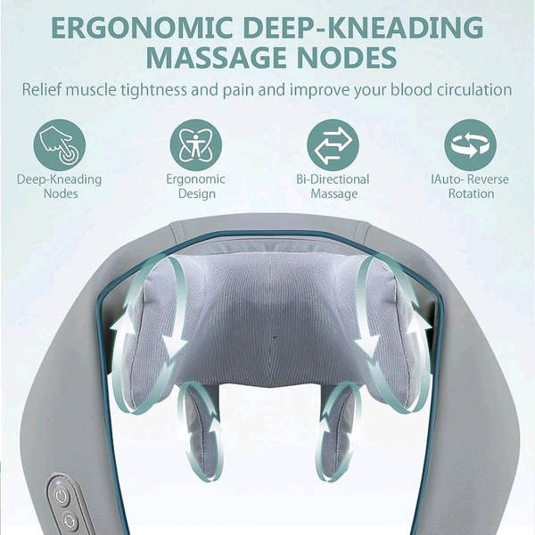 Neck & Shoulder Massagers with Heat, Electric Rechargeable Deep Tissue Kneading Massage Machine, Shiatsu Neck and Back Massager Massage Gifts for Men Women (1 Pc)