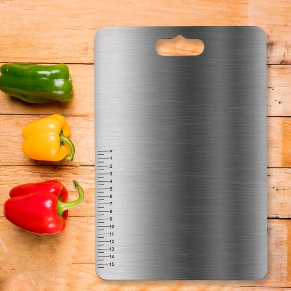 Stainless Steel Cutting Boards for Kitchen, Chopping board small cutting board Baking Board Kitchen Board with Scale (31×20 Cm / 1 Pc)