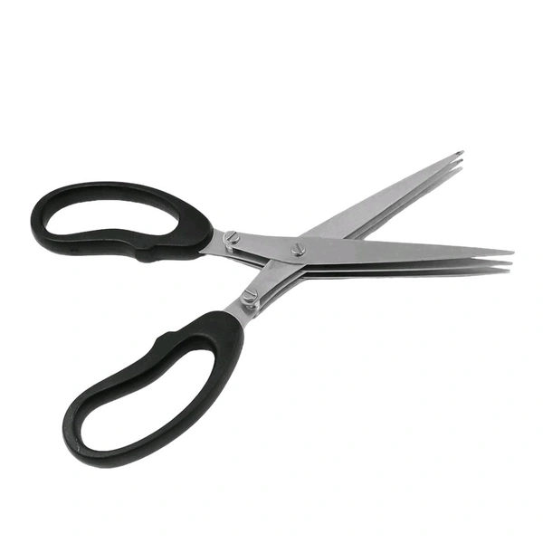 Multifunction Vegetable Stainless Steel Herbs Scissor with 3 Blades for Cutting for Kitchen, Paper Food Salad Herb Spices Cooking Tools Vegetable Cutter (1 Pc)