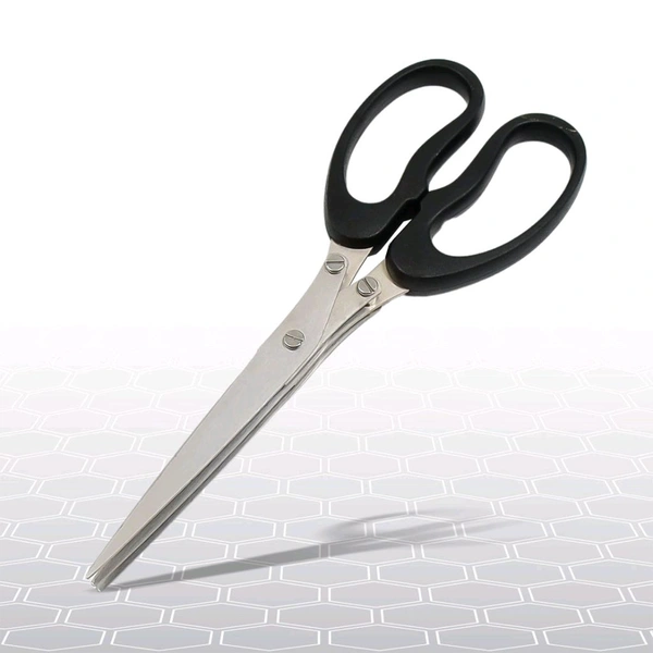 Multifunction Vegetable Stainless Steel Herbs Scissor with 3 Blades for Cutting for Kitchen, Paper Food Salad Herb Spices Cooking Tools Vegetable Cutter (1 Pc)