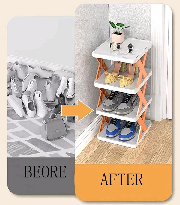 4-Layer Shoe Rack Stand – Space-Saving Shoe Organizer for Small Spaces, Closets & Entryways