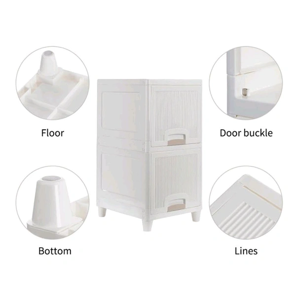 Multipurpose Storage Cabinet, Storage Solutions plastic drawers || Multi Layer Wardrobe Storage Drawers || Foldable Multipurpose Drawer Units For Kitchen, Bathroom, Bedroom, Cloth (2 Layer)
