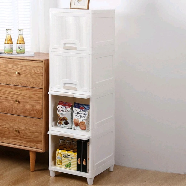 Multipurpose Storage Cabinet, Storage Solutions plastic drawers || Multi Layer Wardrobe Storage Drawers || Foldable Multipurpose Drawer Units For Kitchen, Bathroom, Bedroom, Cloth (4 Layer)
