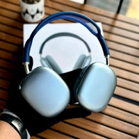 Headphones MAX 2 – Premium Wireless Bluetooth Headphones with Deep Bass, Active Noise Cancellation, and Carry Case - Blue, 1 Month Cybzone Warranty