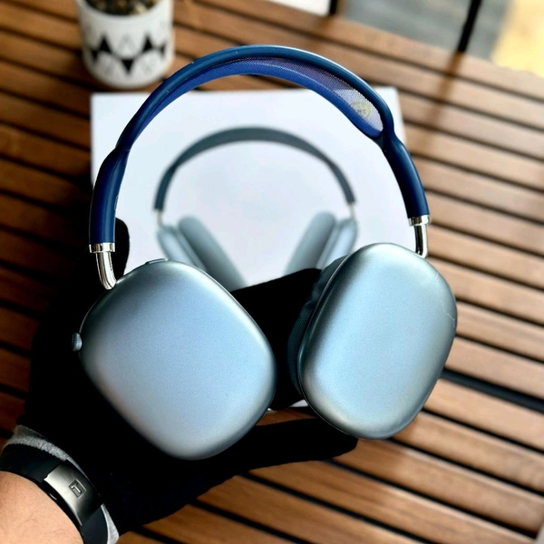 Headphones MAX 2 – Premium Wireless Bluetooth Headphones with Deep Bass, Active Noise Cancellation, and Carry Case - Blue, 1 Month Cybzone Warranty