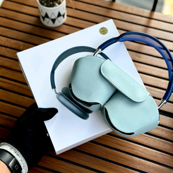 Headphones MAX 2 – Premium Wireless Bluetooth Headphones with Deep Bass, Active Noise Cancellation, and Carry Case - Blue, 1 Month Cybzone Warranty