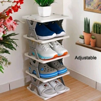Smart Shoe Rack with 6 Layer Shoes Stand Multifunctional Entryway Foldable & Collapsible Door Shoe Rack Free Standing Heavy Duty Plastic Shoe Shelf Storage Organizer Narrow Footwear Home (Mix Color)
