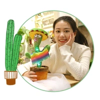 Electronic Dancing Cactus Toy, Electronic Dancing Cactus Toy with Cactus Recording and Repeat Your Words, Lighting, Singing, Cactus Mimicking Toy