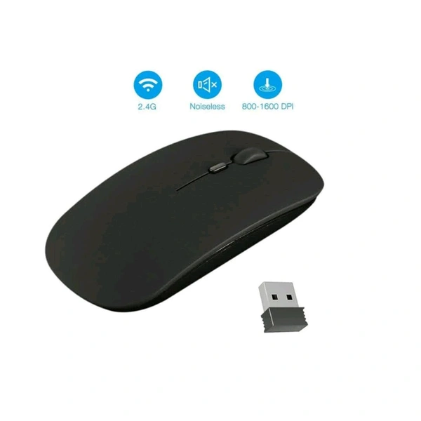 Slim Cordless Computer Mouse with Nano USB Receiver, 3 Adjustable DPI Portable Optical Wireless Computer Mice
