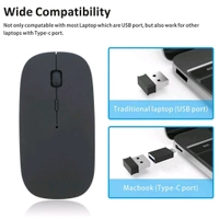 Slim Cordless Computer Mouse with Nano USB Receiver, 3 Adjustable DPI Portable Optical Wireless Computer Mice
