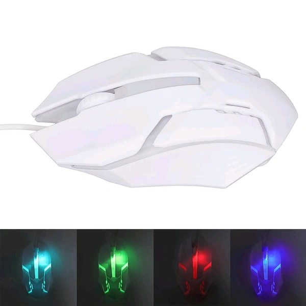 USB Wired Mouse, Ergonomic Design Gaming Mouse, Colorful / Lighting Luminous Optical Mouse, High Performance PC Gaming Mouse 1200 DPI, X1 (1 Pc / Wihte)