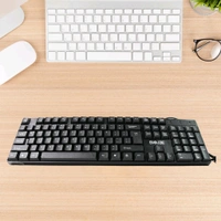 USB Keyboard 104 Keys, Ergonomic Portable Typewriter Keyboard for Home Office, Plug and Play (1 Pc)