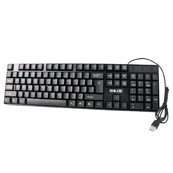 USB Keyboard 104 Keys, Ergonomic Portable Typewriter Keyboard for Home Office, Plug and Play (1 Pc)