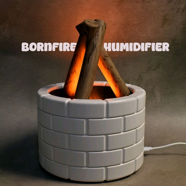 Bonfire Shaped Diffuser Essential Oil Diffuser Multi Function Flame Oil Diffuser for Yoga Office SPA | 1 Flame Diffuser Humidifier 1 Data Cable (1 Pc)