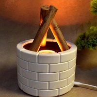 Bonfire Shaped Diffuser Essential Oil Diffuser Multi Function Flame Oil Diffuser for Yoga Office SPA | 1 Flame Diffuser Humidifier 1 Data Cable (1 Pc)