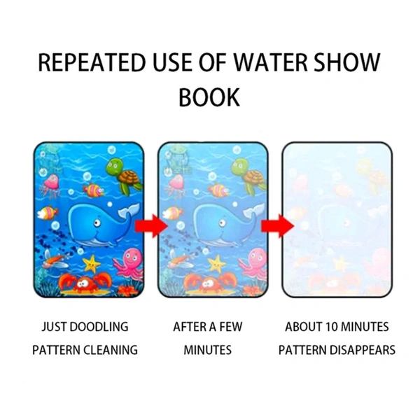 Magic Water Quick Dry Book Water Coloring Book Doodle with Magic Pen Painting Board - Pack Of 1
