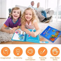 Magic Water Quick Dry Book Water Coloring Book Doodle with Magic Pen Painting Board - Pack Of 1