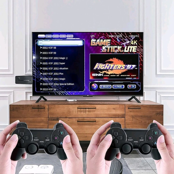 Wireless Controller Gamepad Gaming Console with 10,000+ Games, HD Game Sticks Output, and 2.4GHz Wireless Controller Video Games with 64gb Memory Card for TV Plug and Play, Dual Player
