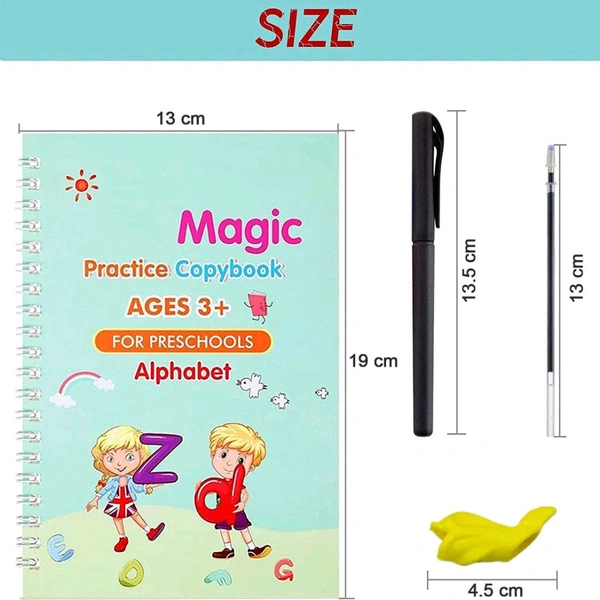 4 Pc Magic Copybook widely used by kids, children’s and even adults also to write down important things over it while emergencies etc