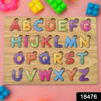 Wooden Puzzle Board ABC Letters Shapes Educational Learning Toys Children's Toddler English Montessori Board Alphabet ABC Letters Preschool Educational Learning Letter Toys (1 Set)