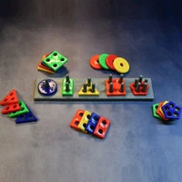 Geometric Brick - 5 Angle Matching Column Blocks for Kids - Preschool Educational Learning Toys.