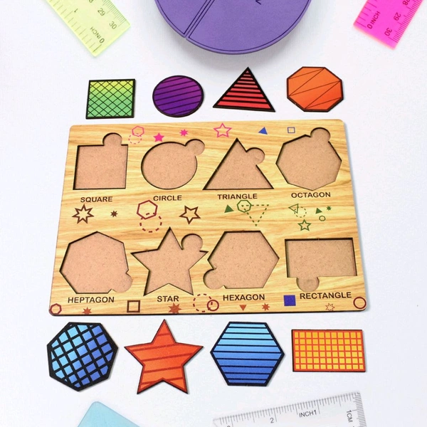 Wooden Puzzle Learning Educational Board of Triangles | Different Triangles Shape Puzzle Boards and Gift for Toddlers & Kids Puzzle for Early Childhood Development (1 Set / 28×20 Cm)
