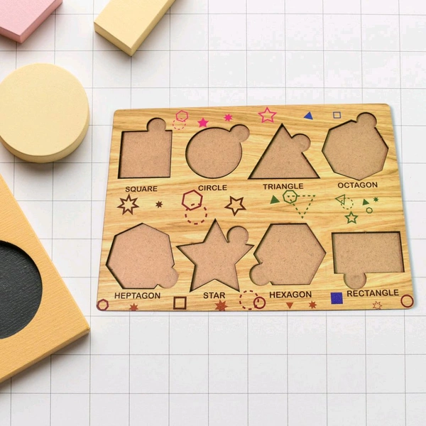 Wooden Puzzle Learning Educational Board of Triangles | Different Triangles Shape Puzzle Boards and Gift for Toddlers & Kids Puzzle for Early Childhood Development (1 Set / 28×20 Cm)
