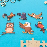 Wooden Puzzle Learning Educational Board of Bird | Different Bird Shape Puzzle Boards and Gift for Toddlers & Kids Puzzle for Early Childhood Development (1 Set / 28×20 Cm)